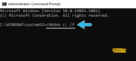 chkdsk c f