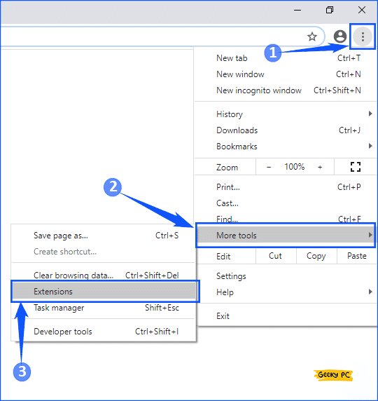 Open Extensions In chrome