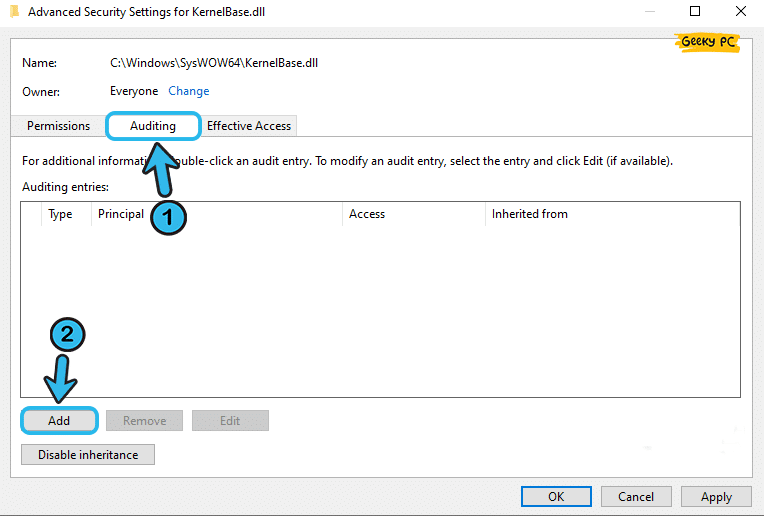 KernelBase.dll Auditing