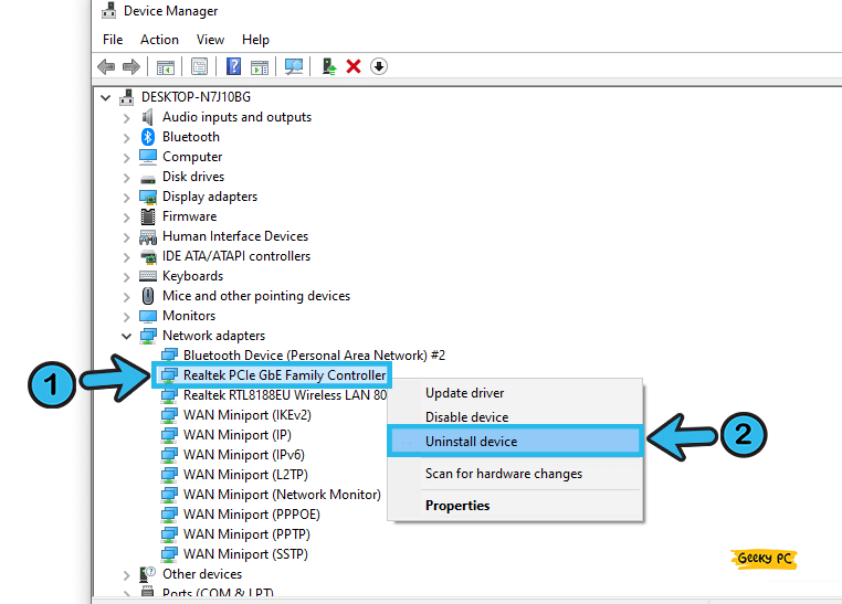 Uninstall Network Driver