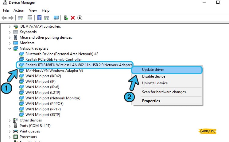 Update Network Adapter Driver