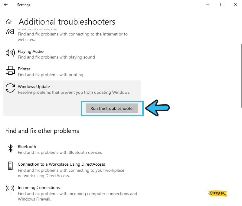 Windows Update Troubleshoot