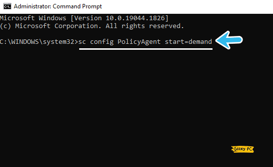 sc config PolicyAgent start=demand